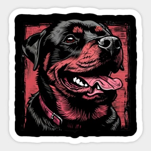 Retro Art Rottweiler Dog Lover Sticker